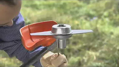 Установка 2-х лопастного ножа на мотокосы Stihl