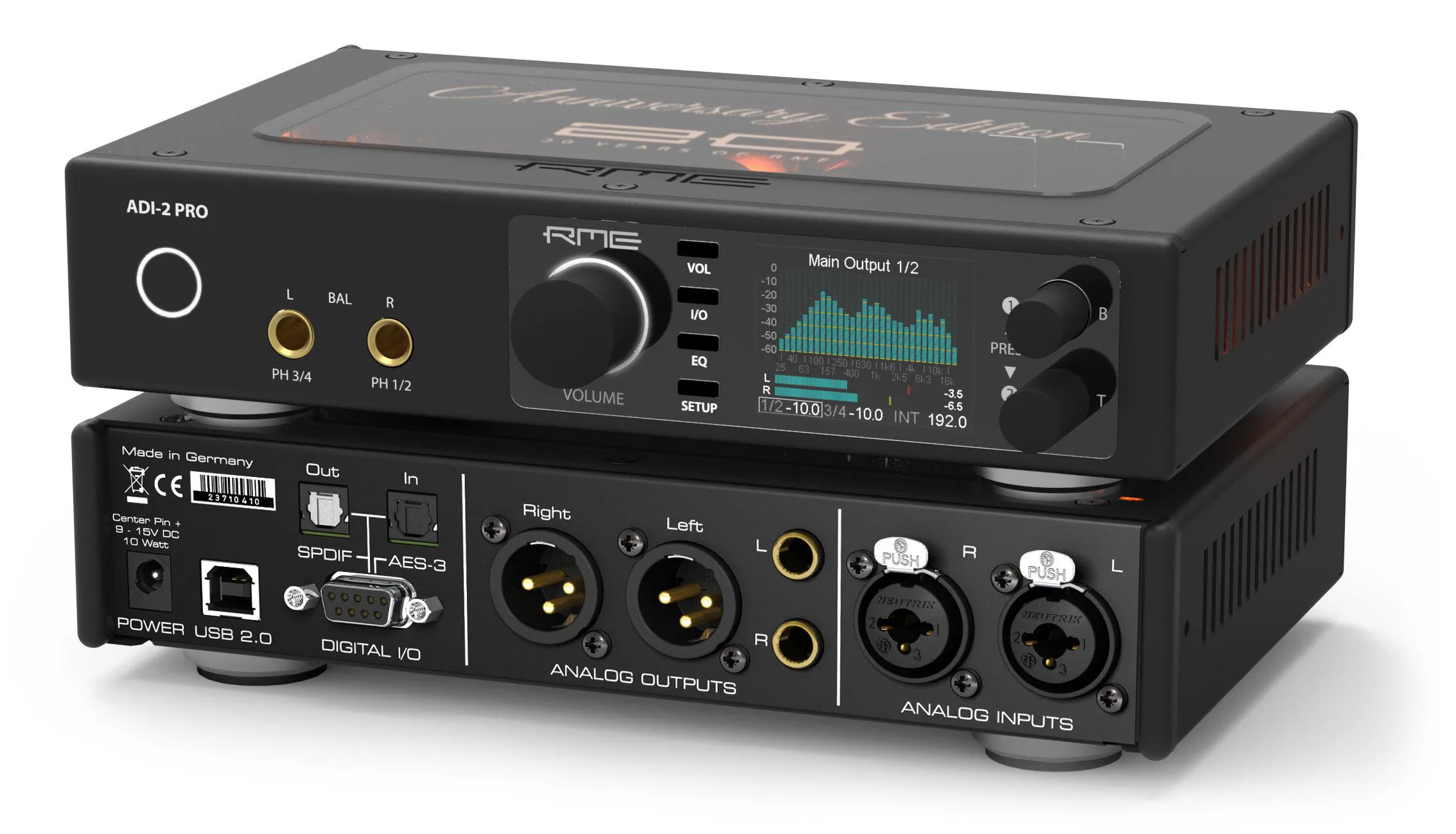 RME ADI-2 PRO AE конвертер 2-канальный (ограниченный юбилейный выпуск) с поддержкой DSD до 768 кГц (USB, аналог, AES, SPDIF/ADAT) , AD/DA. Полурэковый-0